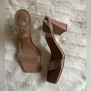 Madden Girl Cream Tan Block Heel Sandals